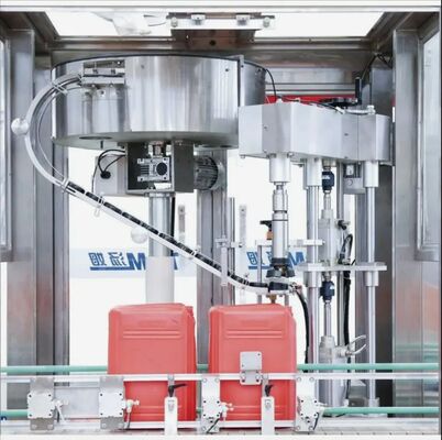 acheter Remplisseur de seaux pneumatique carré automatique intelligent, capteur et étiqueteur pour bouteilles en verre / plastique de 5 à 30 litres fabrication en ligne