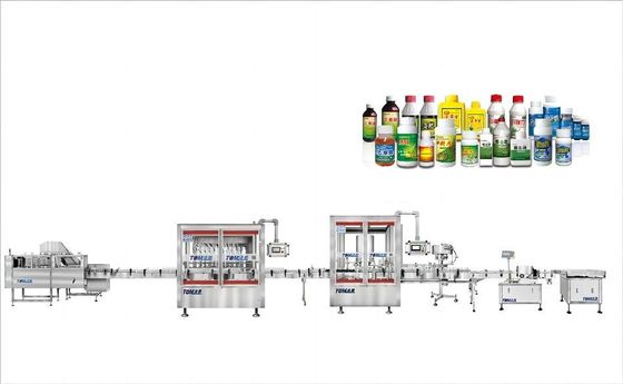 100ml-1L ligne d'emballage de pesticides automatique pour le remplissage de bouchon et l'étiquetage