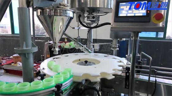 Machine d'emballage de poudre entièrement automatique à commande PLC pour bouteilles