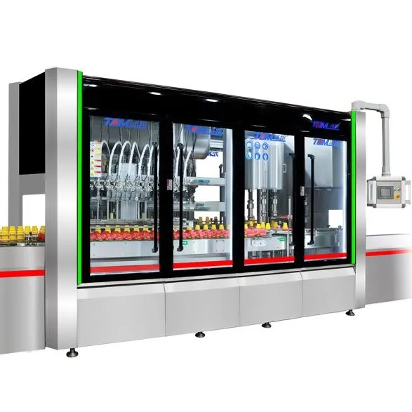 Machine automatique &agrave; grande vitesse de remplissage, de bouchage et d'emballage d'huile comestible, d'huile d'assaisonnement, de sauce, de jus et de vinaigre (1L-5L) 4